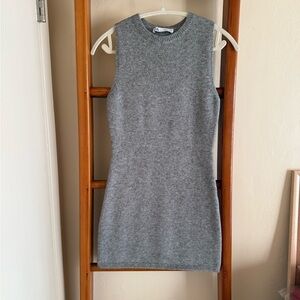 Zara Gray Sleeveless Knit Mini Dress